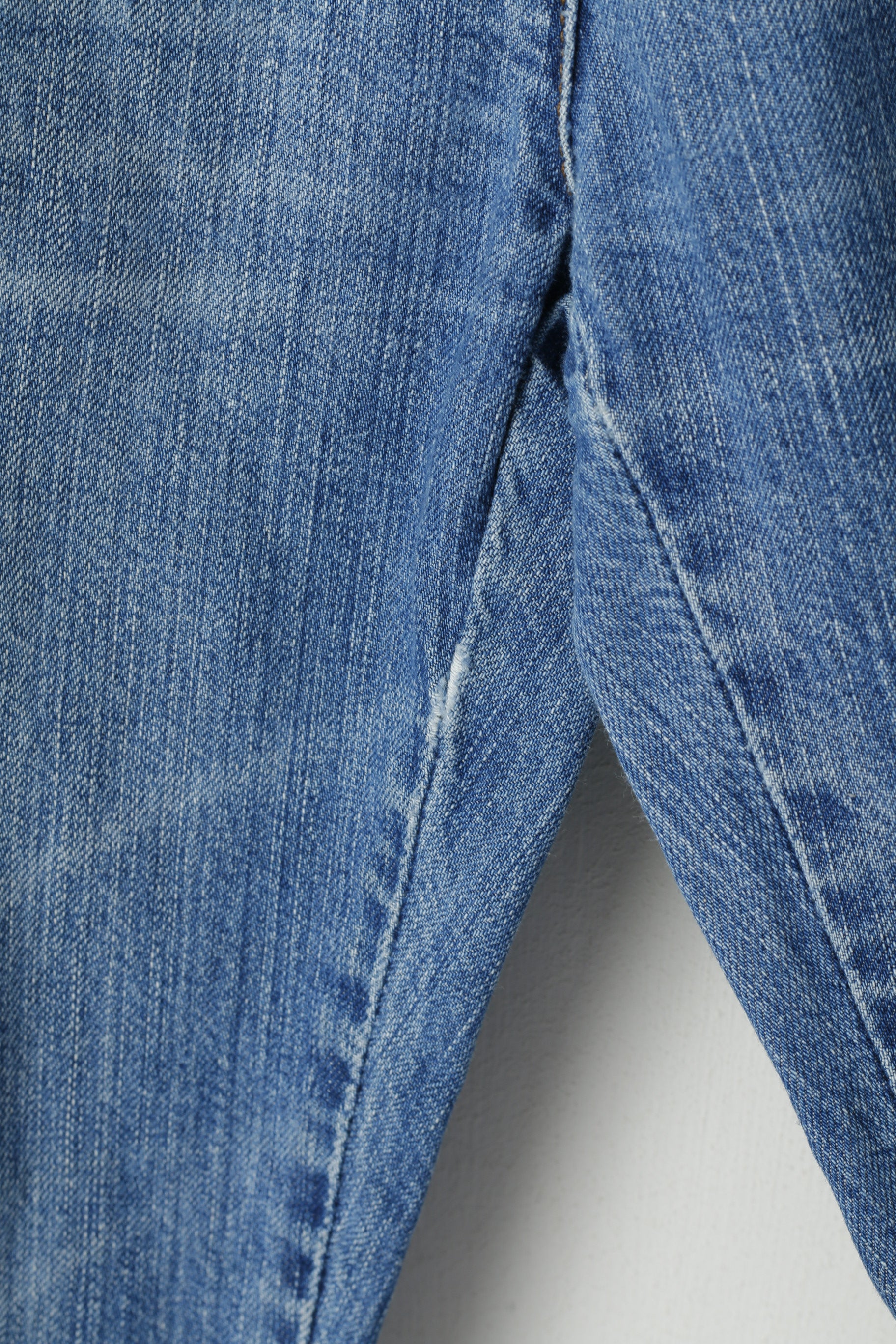 Armani Jeans Men 27 Jeans Trousers Blue Denim Cotton Wide Legs Low Waist Pants