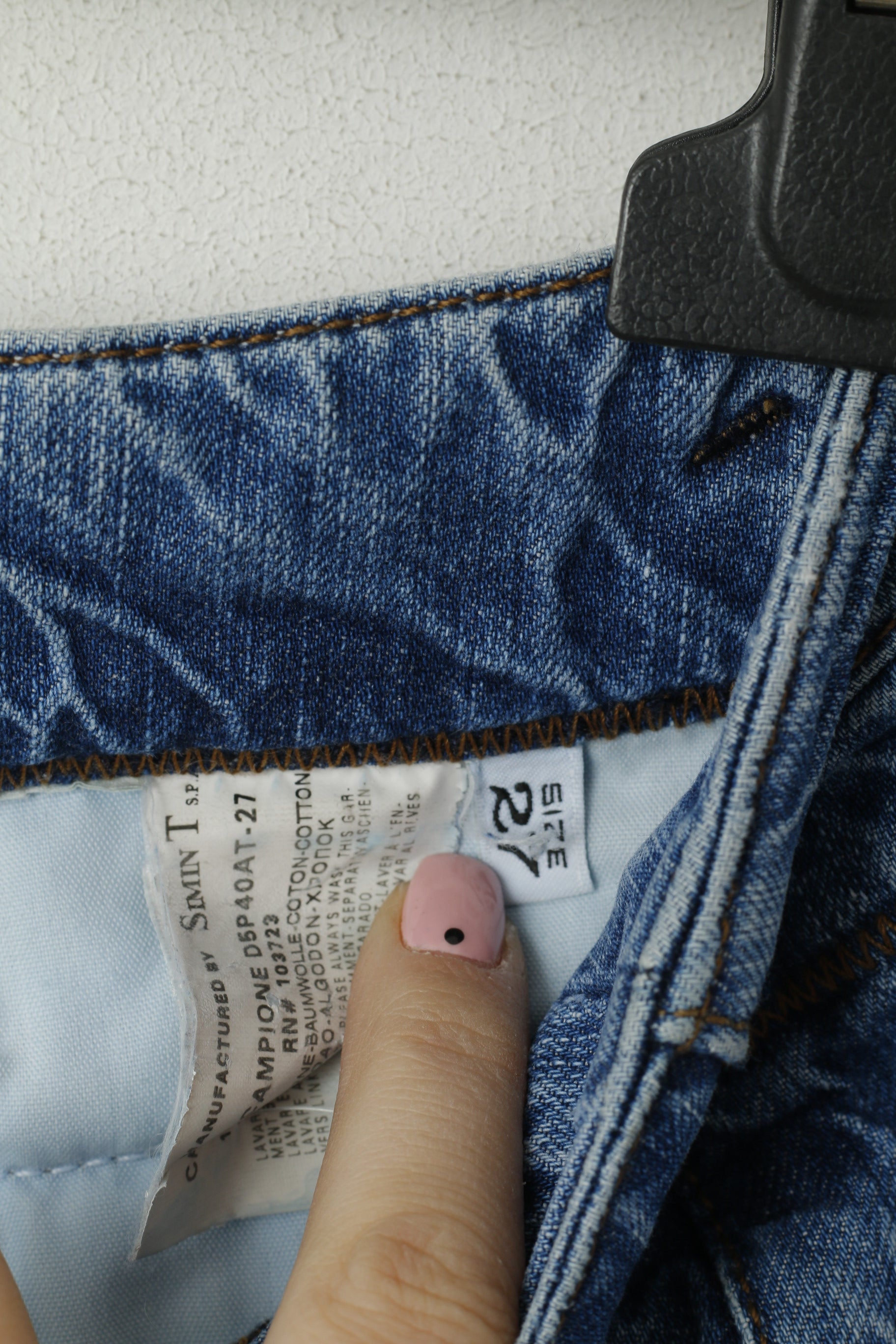 Armani Jeans Men 27 Jeans Trousers Blue Denim Cotton Wide Legs Low Waist Pants