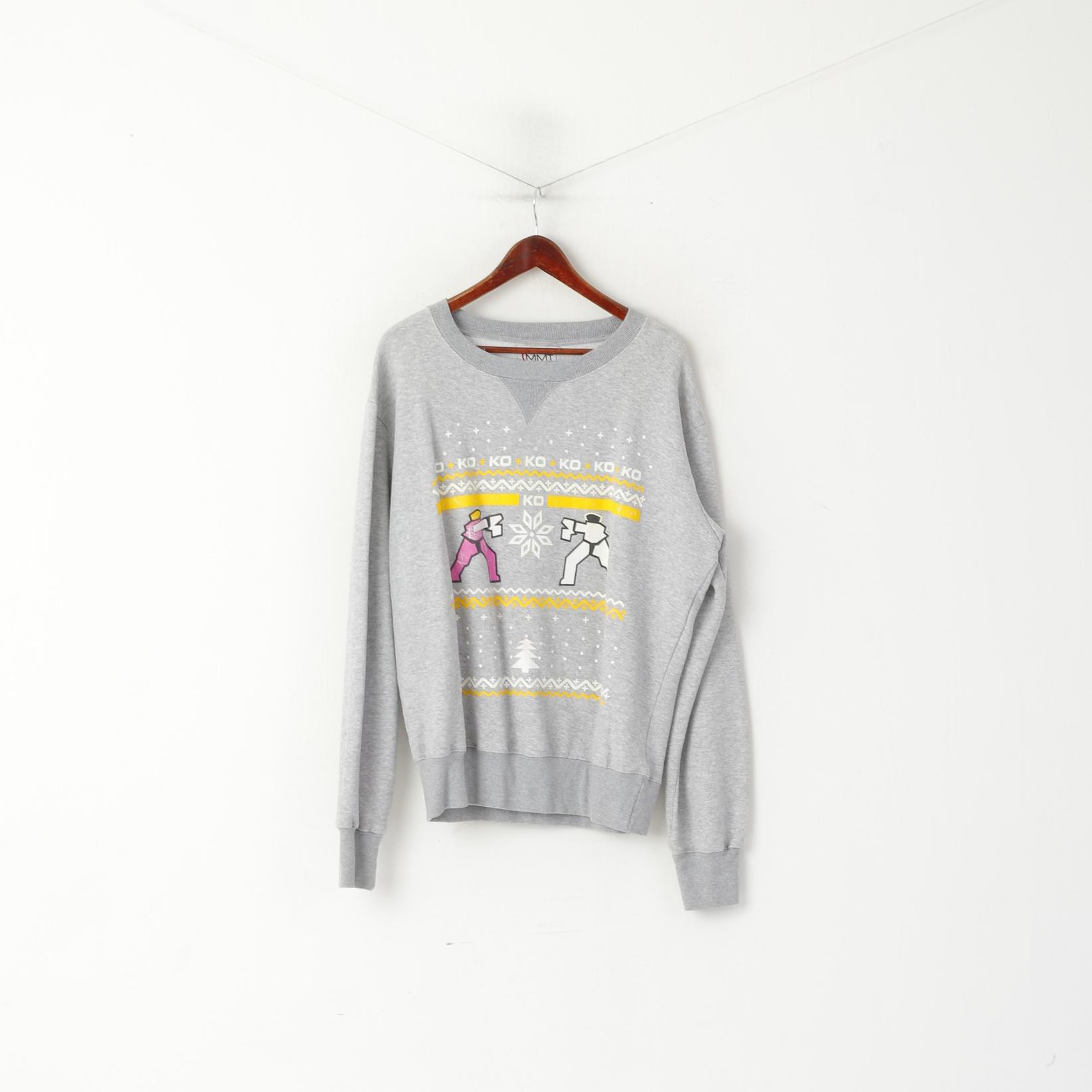 MMT Men XXL Sweatshirt Grey Cotton Winter Atari Game Vintage Sport Top