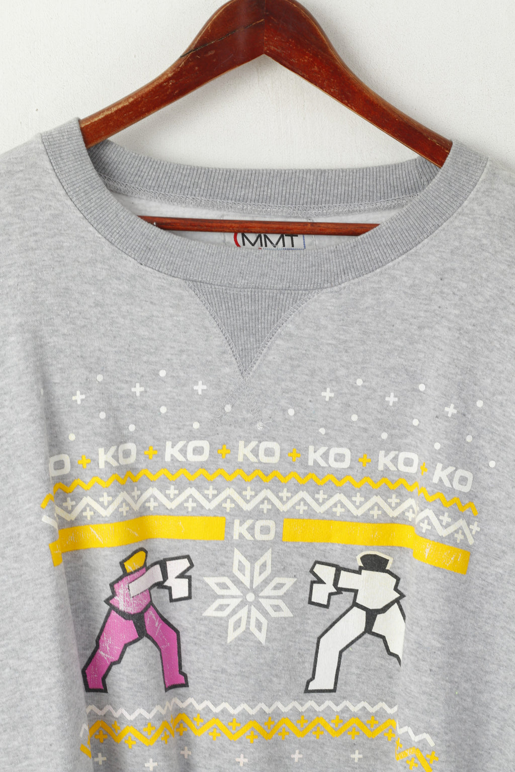 MMT Men XXL Sweatshirt Grey Cotton Winter Atari Game Vintage Sport Top