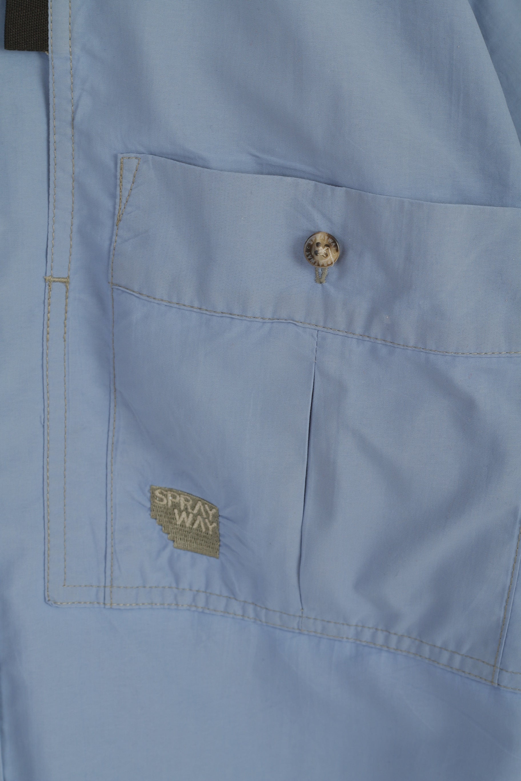 Sprayway Men S Casual Shirt Blue Outdoor Pockets Hiking Short Sleeve Top