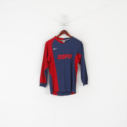 Nike Rugby Youth XL 158-170cm Shirt Navy ESPN Dri-Fir Long Sleeved Jersey Top