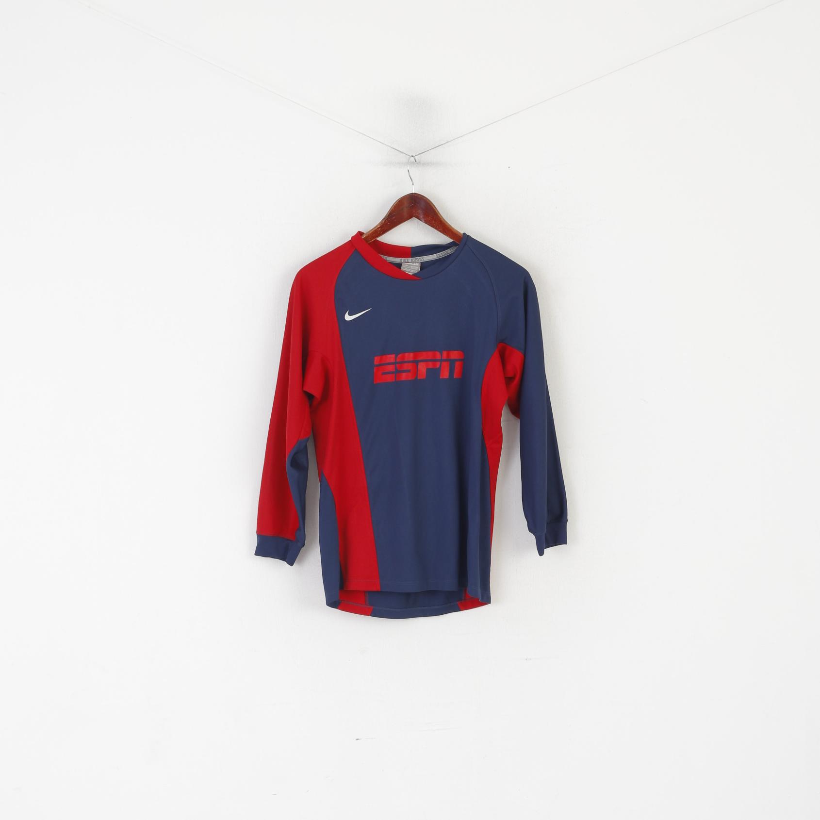 Nike Rugby Youth XL 158-170 cm Chemise Bleu Marine ESPN Dri-Fir Haut en Jersey à Manches Longues
