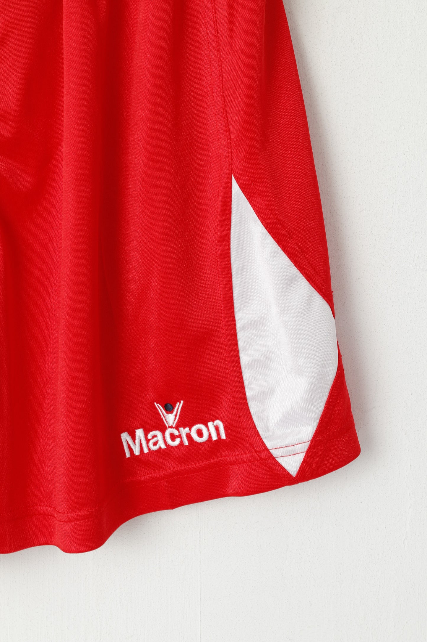 Macron Homme XL Short Rouge Sportswear Équipe Professionnelle Entraînement Vintage