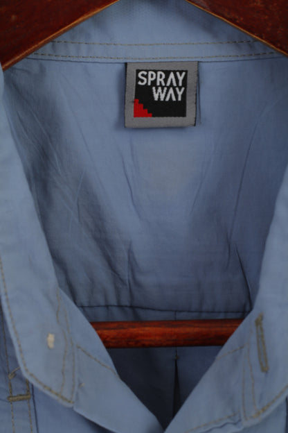 Sprayway Chemise décontractée pour homme Bleu Poches extérieures Randonnée Haut à manches courtes