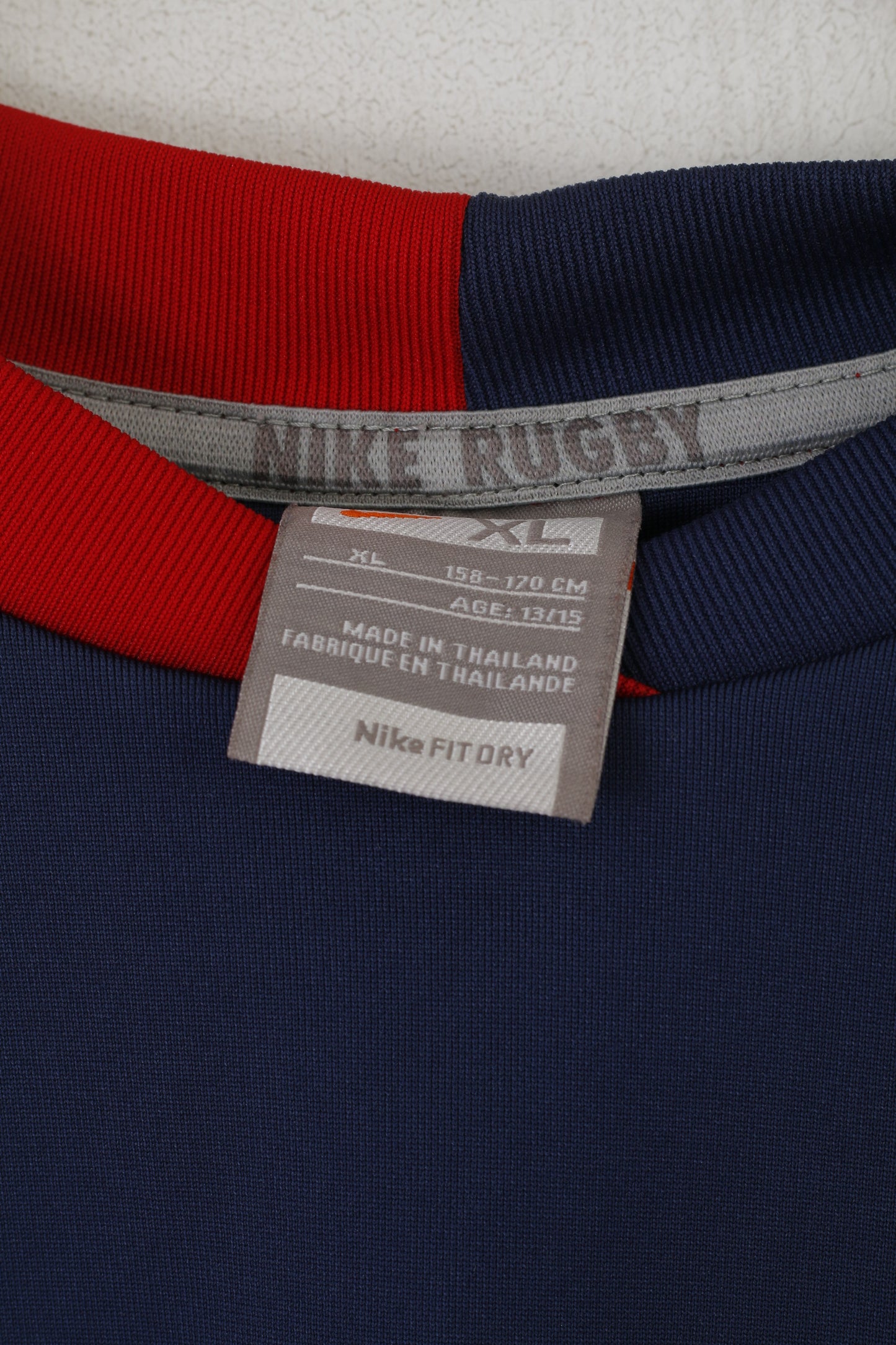 Nike Rugby Youth XL 158-170cm Shirt Navy ESPN Dri-Fir Long Sleeved Jersey Top