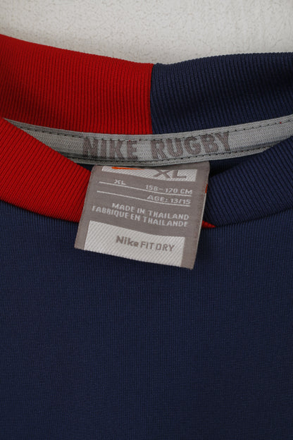 Nike Rugby Youth XL 158-170 cm Chemise Bleu Marine ESPN Dri-Fir Haut en Jersey à Manches Longues