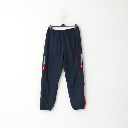 Reebok Men XL Sweapants Navy Sport Retro Pockets Activewear Track Bottoms Pants