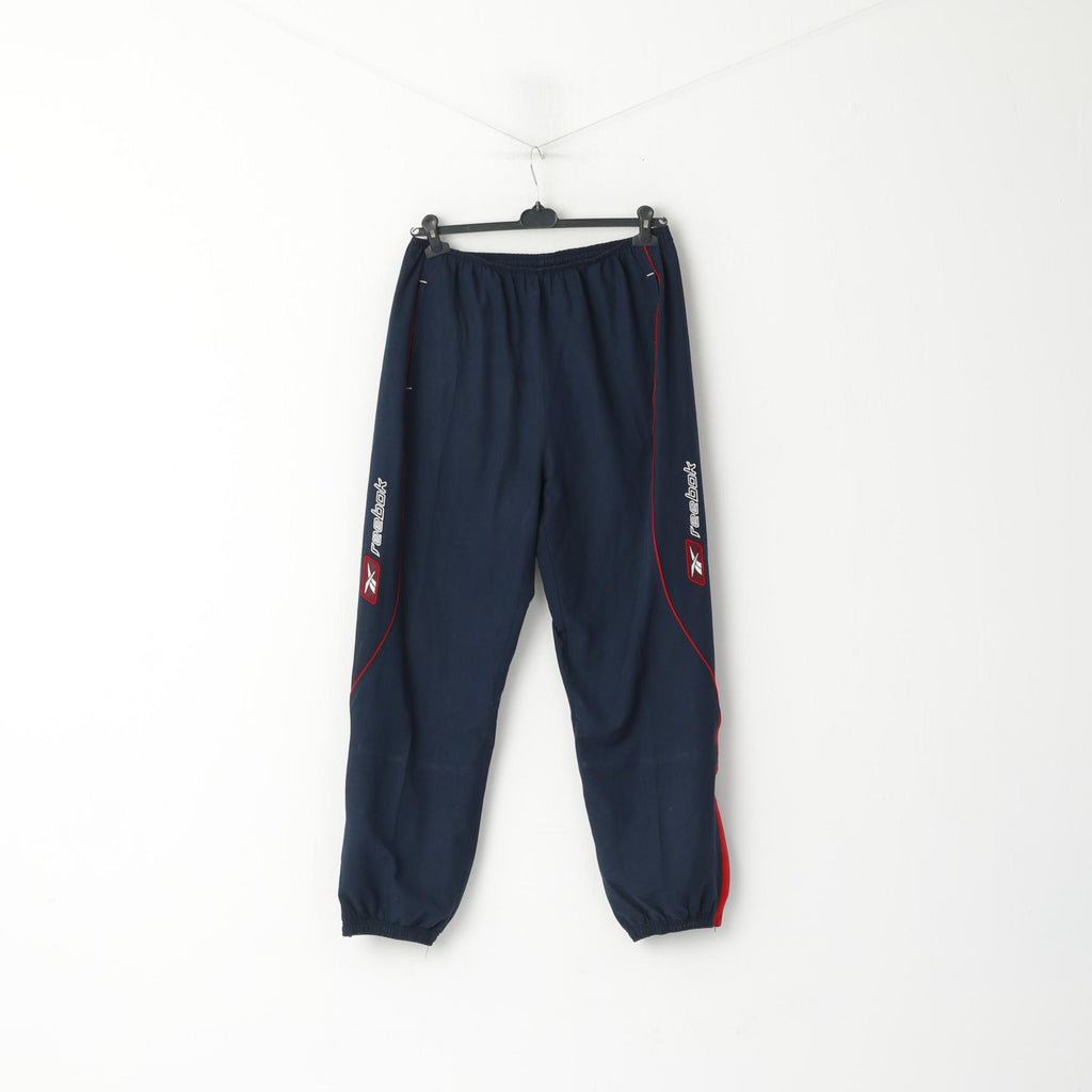 Pantaloni sportivi Reebok da uomo XL Navy Sport Retro tasche Activewear Pantaloni da pista