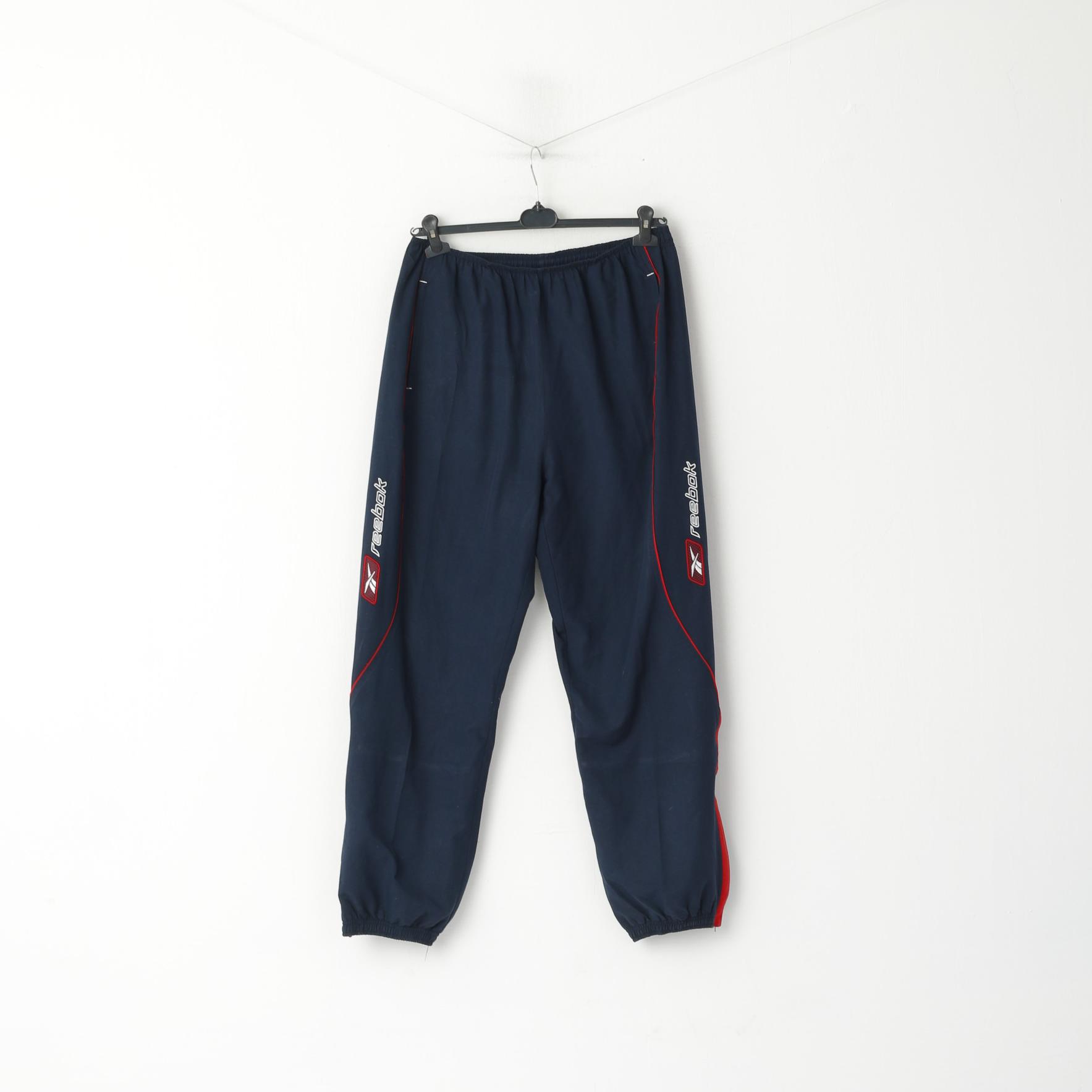 Pantaloni sportivi Reebok da uomo XL Navy Sport Retro tasche Activewear Pantaloni da pista
