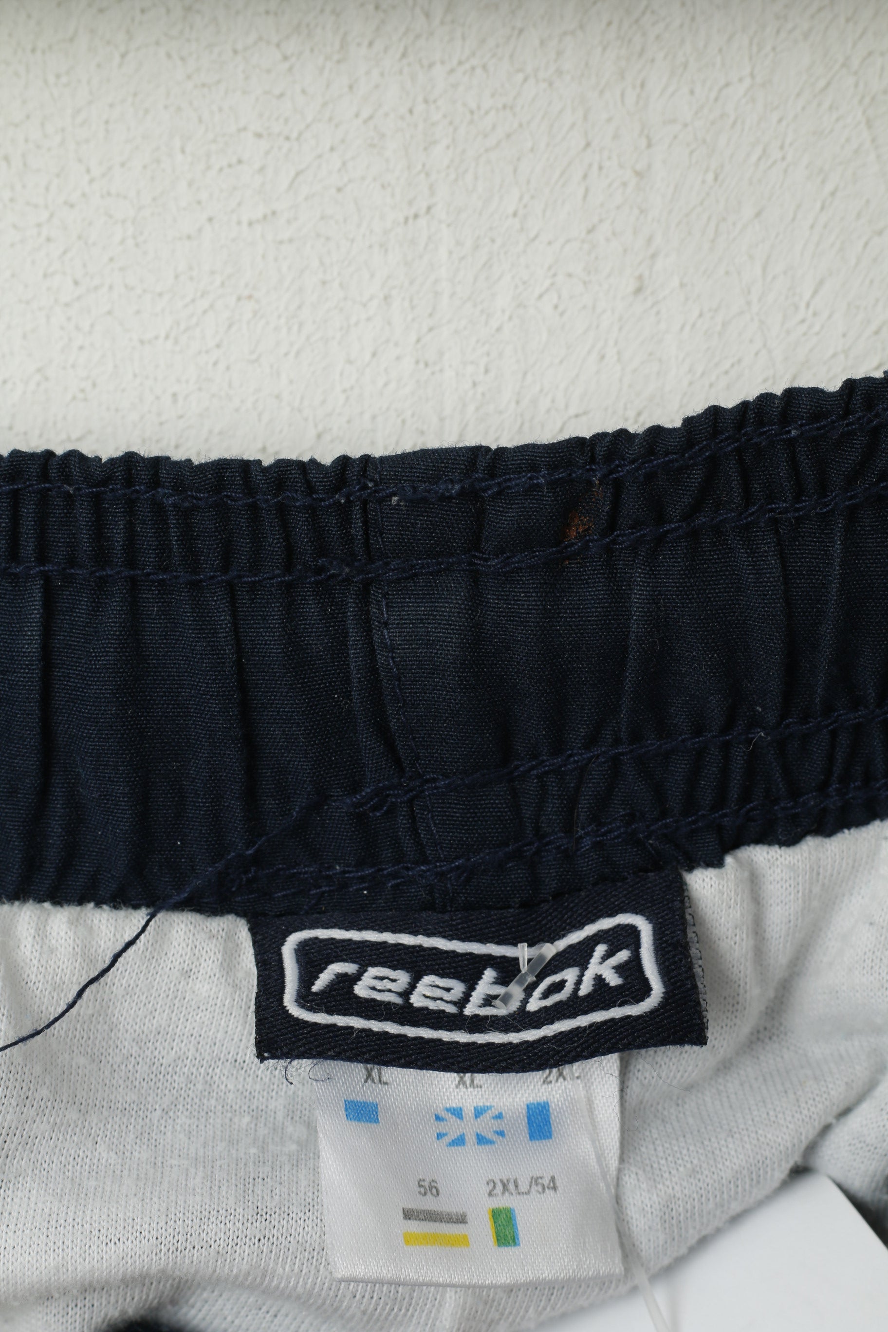 Pantaloni sportivi Reebok da uomo XL Navy Sport Retro tasche Activewear Pantaloni da pista