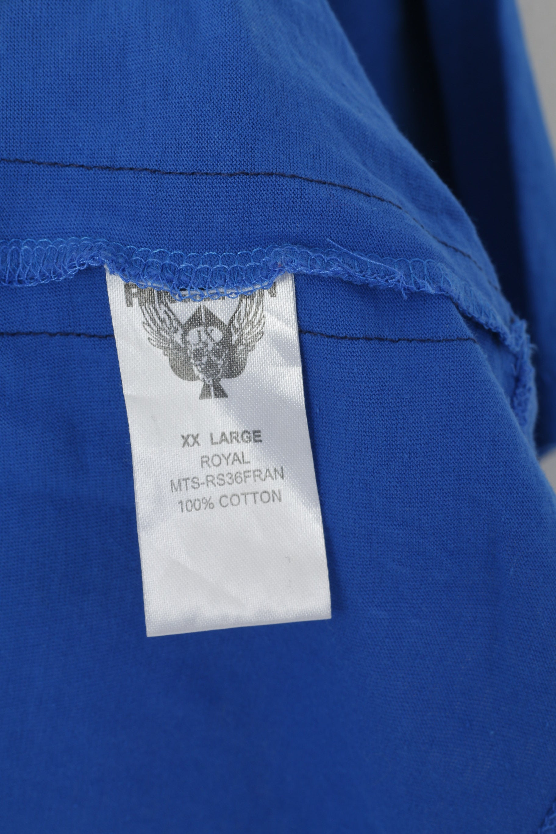 Ringspun Men XXL (XL) Shirt Blue Royal Cotton Graphic France #5 Crew Neck Top