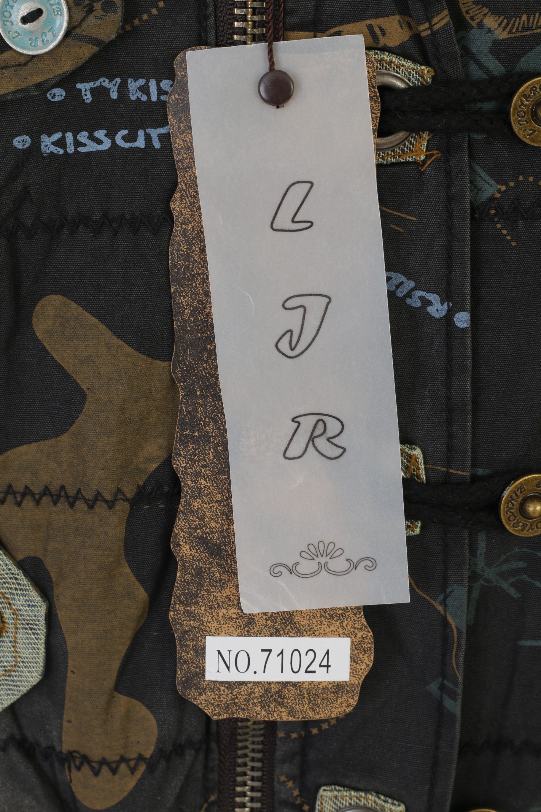 L Joy & Ronnie Women M Bodywarmer Navy Cotton Padded Hooded LJR Funny Vest