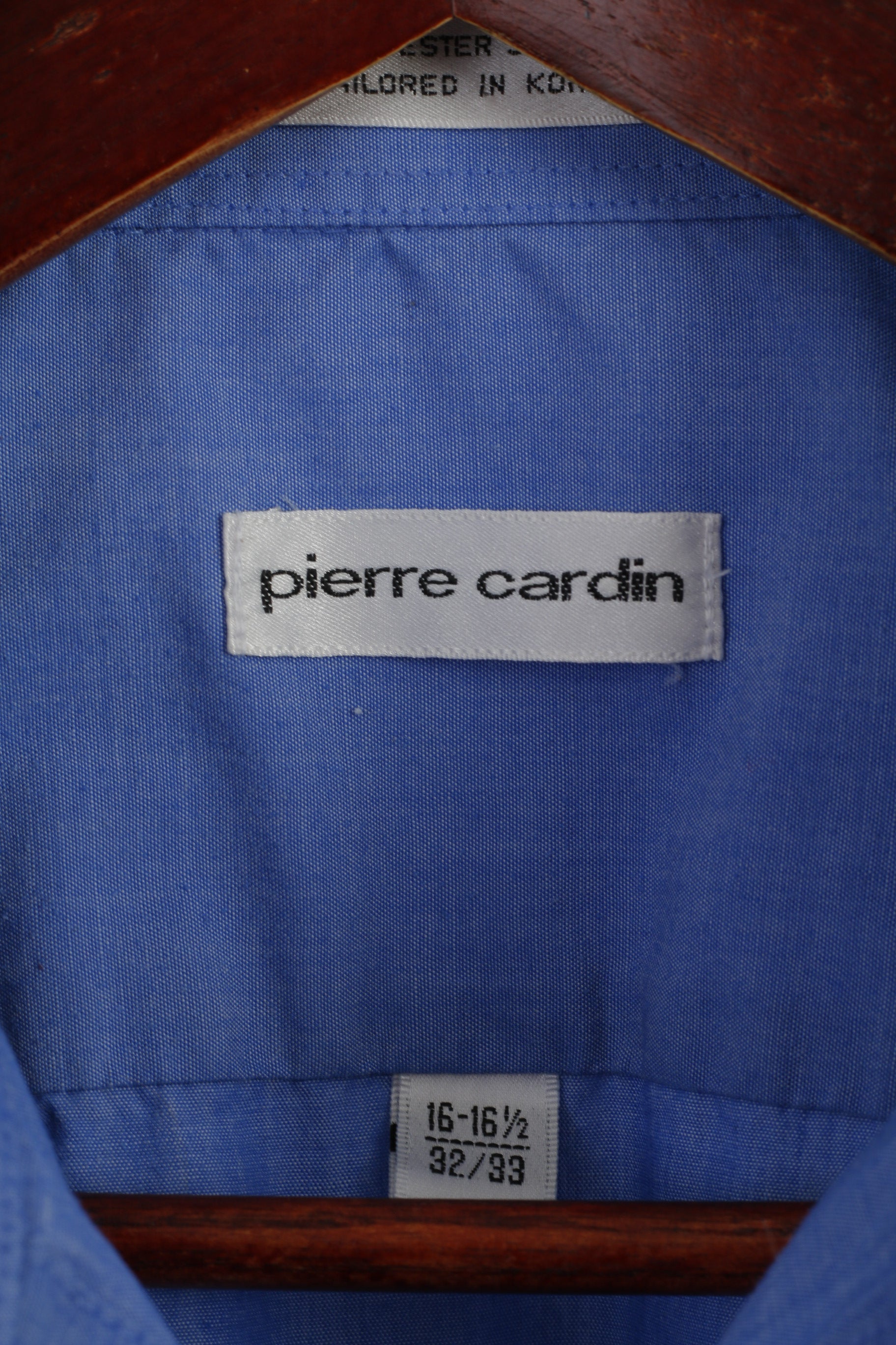 Pierre Cardin Mens 16 32/33 XL Casual Shirt Blue Cotton Pocket Long Sleeve Top