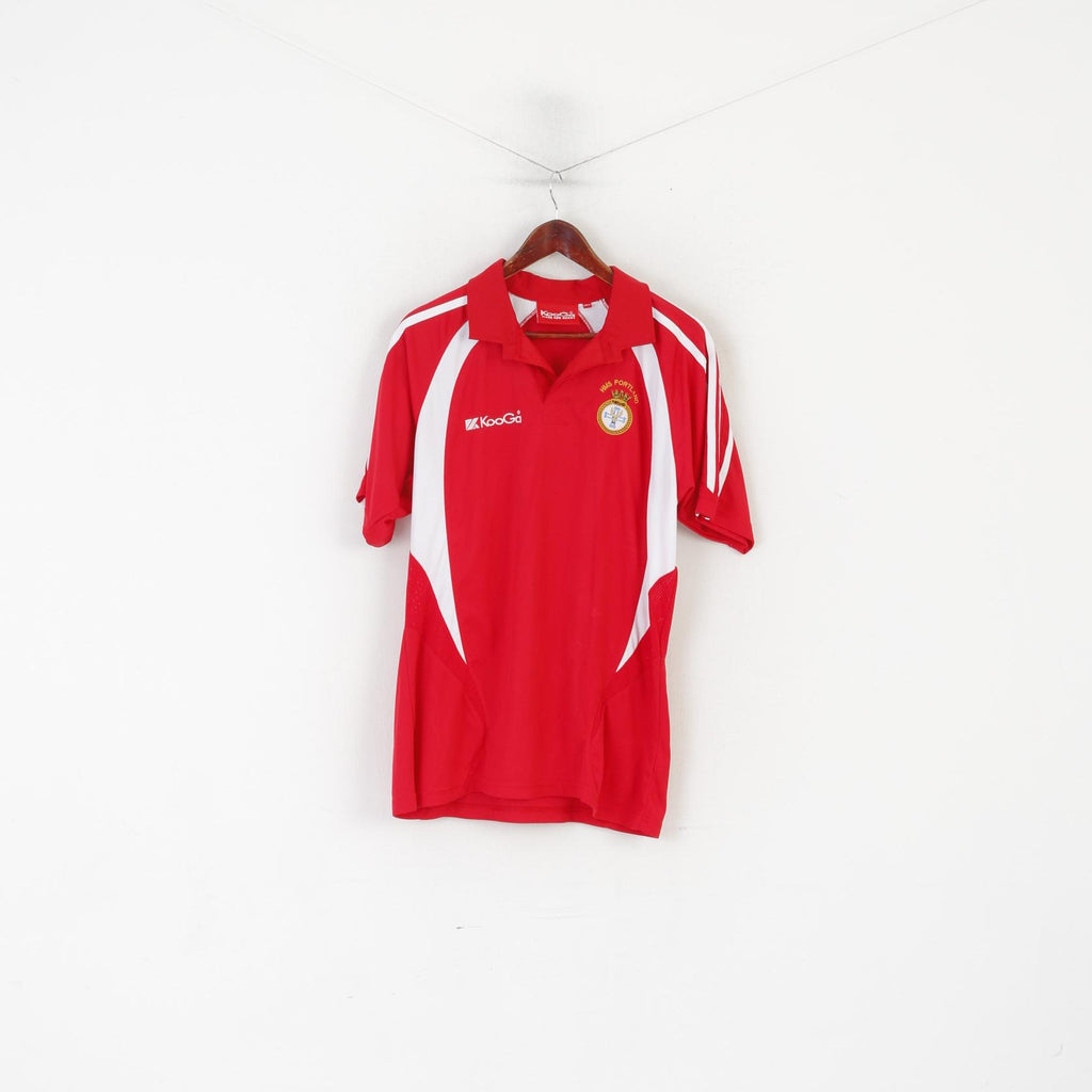 Kooga Rugby Homme M Polo Rouge HMS Portland Frigate Vintage Jeraey Top