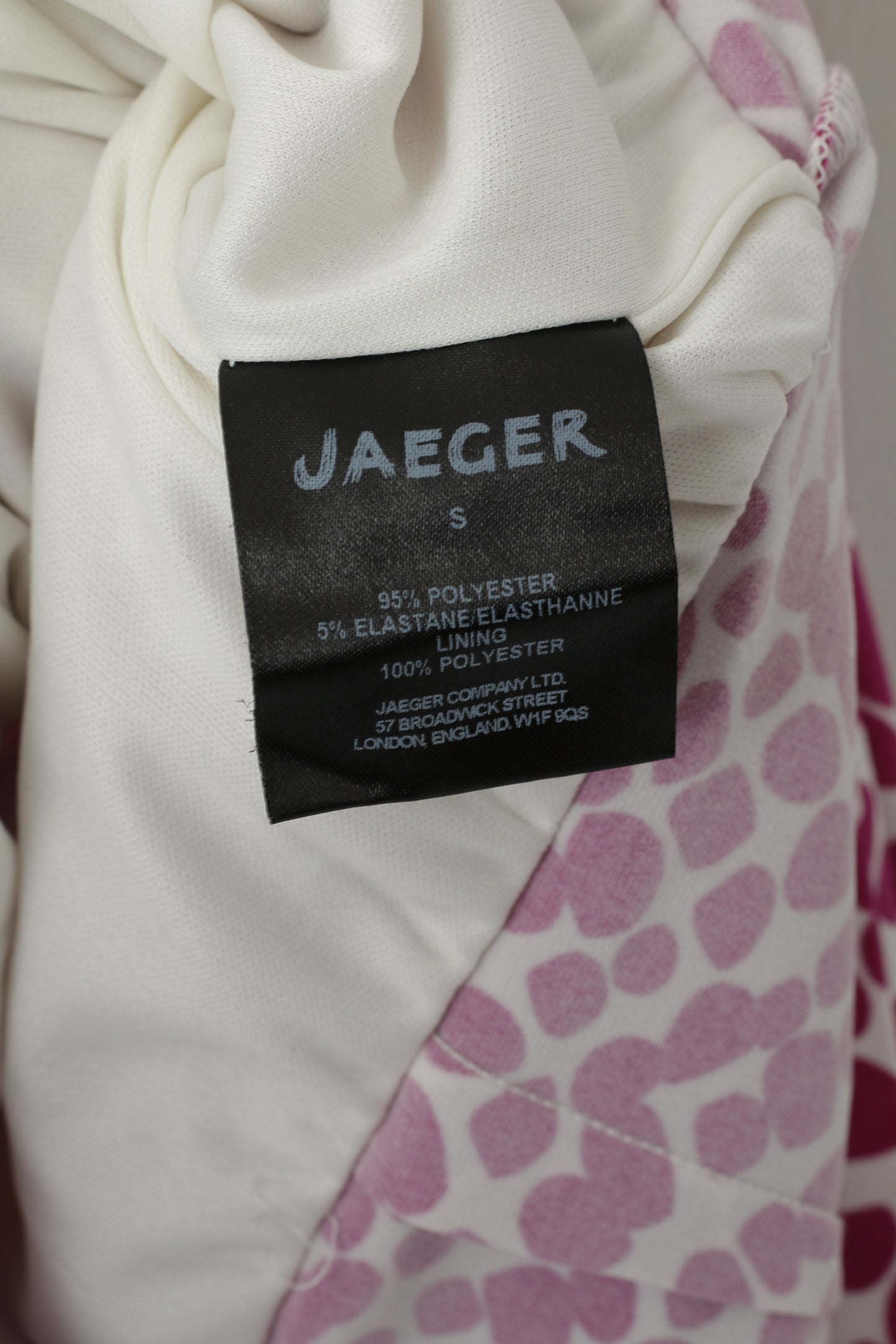Jaeger Abito longuette da donna a pois viola senza maniche elasticizzato girocollo classico