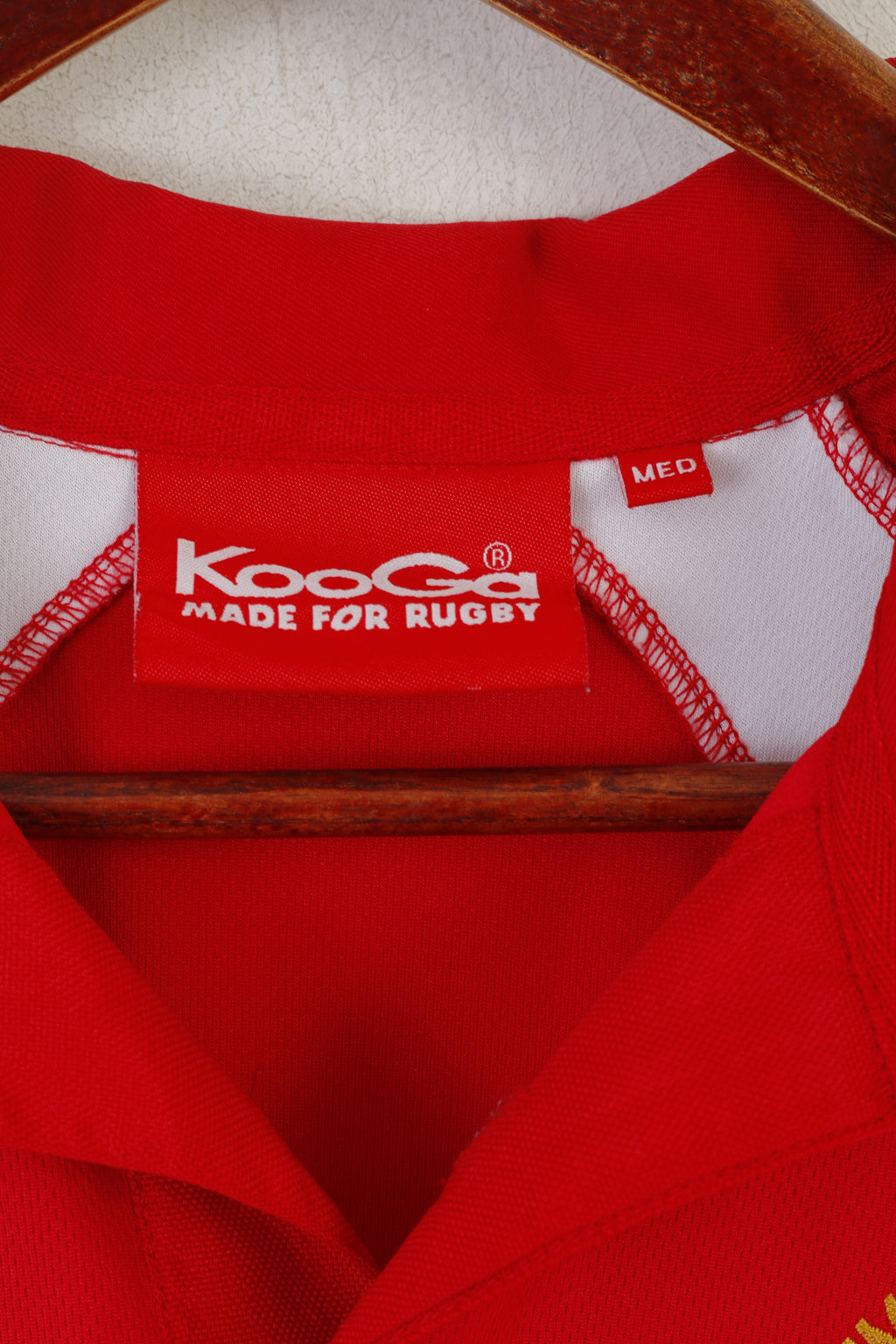 Kooga Rugby Homme M Polo Rouge HMS Portland Frigate Vintage Jeraey Top