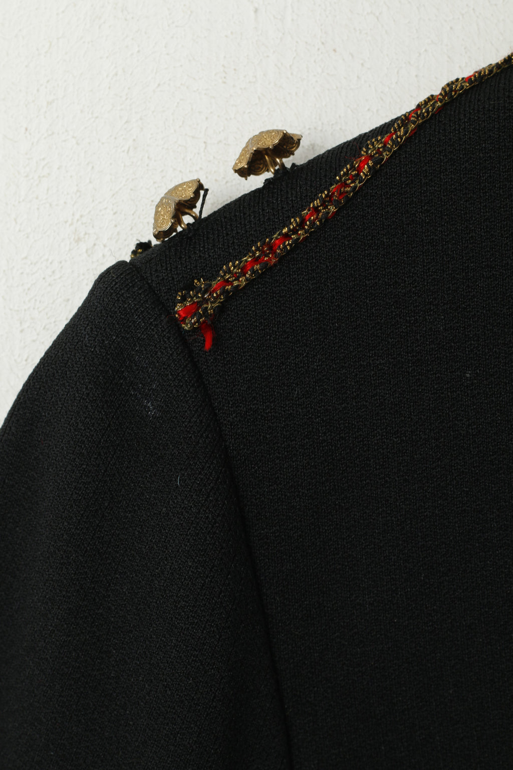 Kunert Women 40 S Mini Dress Black Diolen Loft Austria Gold Buttons Vintage Tyrol