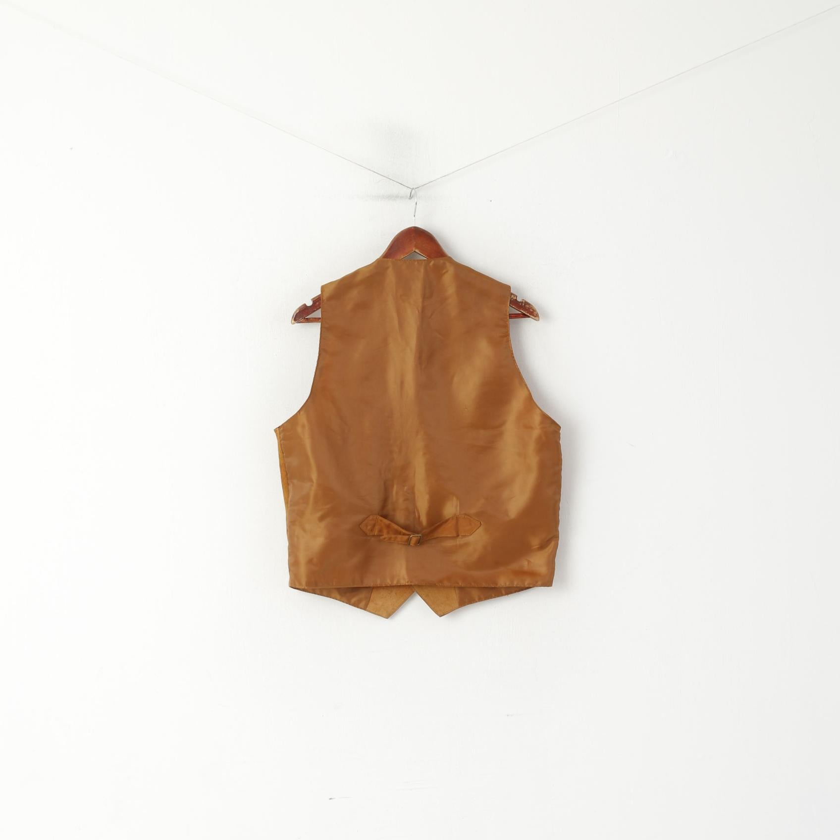 American Company Hommes 48 M Gilet Camel Classique En Cuir Daim Western Gilet