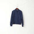 Giacca Fila da uomo 52 L (M) Giacca sportiva Harrington in nylon blu scuro impermeabile con cerniera classica