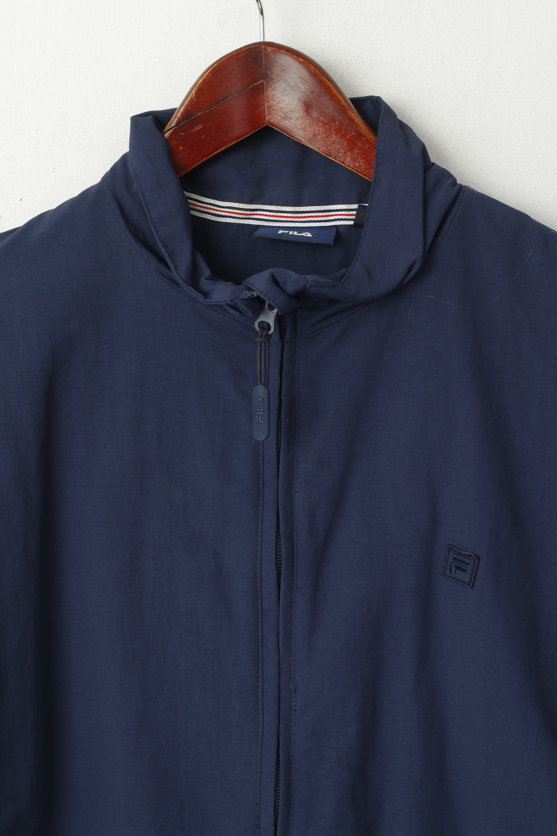 Fila Hommes 52 L (M) Veste Marine Nylon Imperméable Classique Zip Up Harrington Sport Top