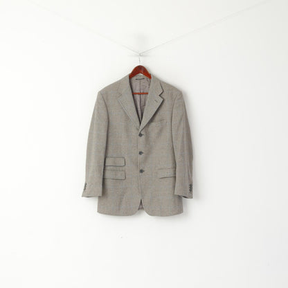 Maurizio Santini Men 48 38 Blazer Gray Wool Herringbone Made in Italy Jacket