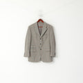 Maurizio Santini Homme 48 38 Blazer Gris Laine à Chevrons Made in Italy Veste