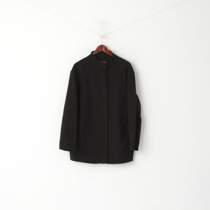 Marc Aurel Women 44  XL Fleece Top Black Snap Stand-up Collar Casual Light Jacket