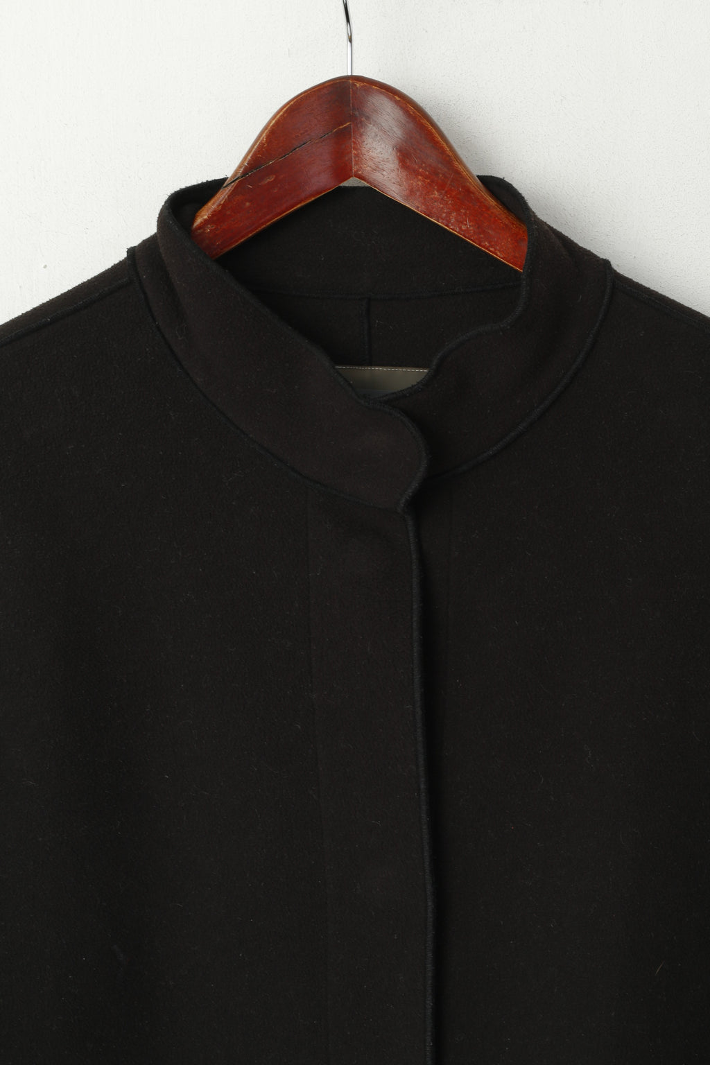 Marc Aurel Women 44  XL Fleece Top Black Snap Stand-up Collar Casual Light Jacket