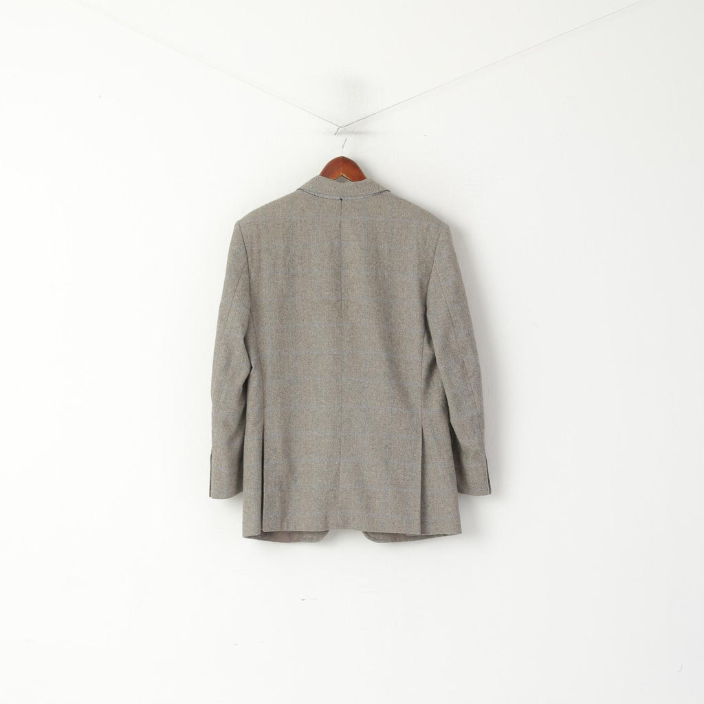 Maurizio Santini Homme 48 38 Blazer Gris Laine à Chevrons Made in Italy Veste