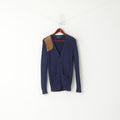 Ralph Lauren Donna M Cardigan Maglione classico aderente in cotone blu scuro