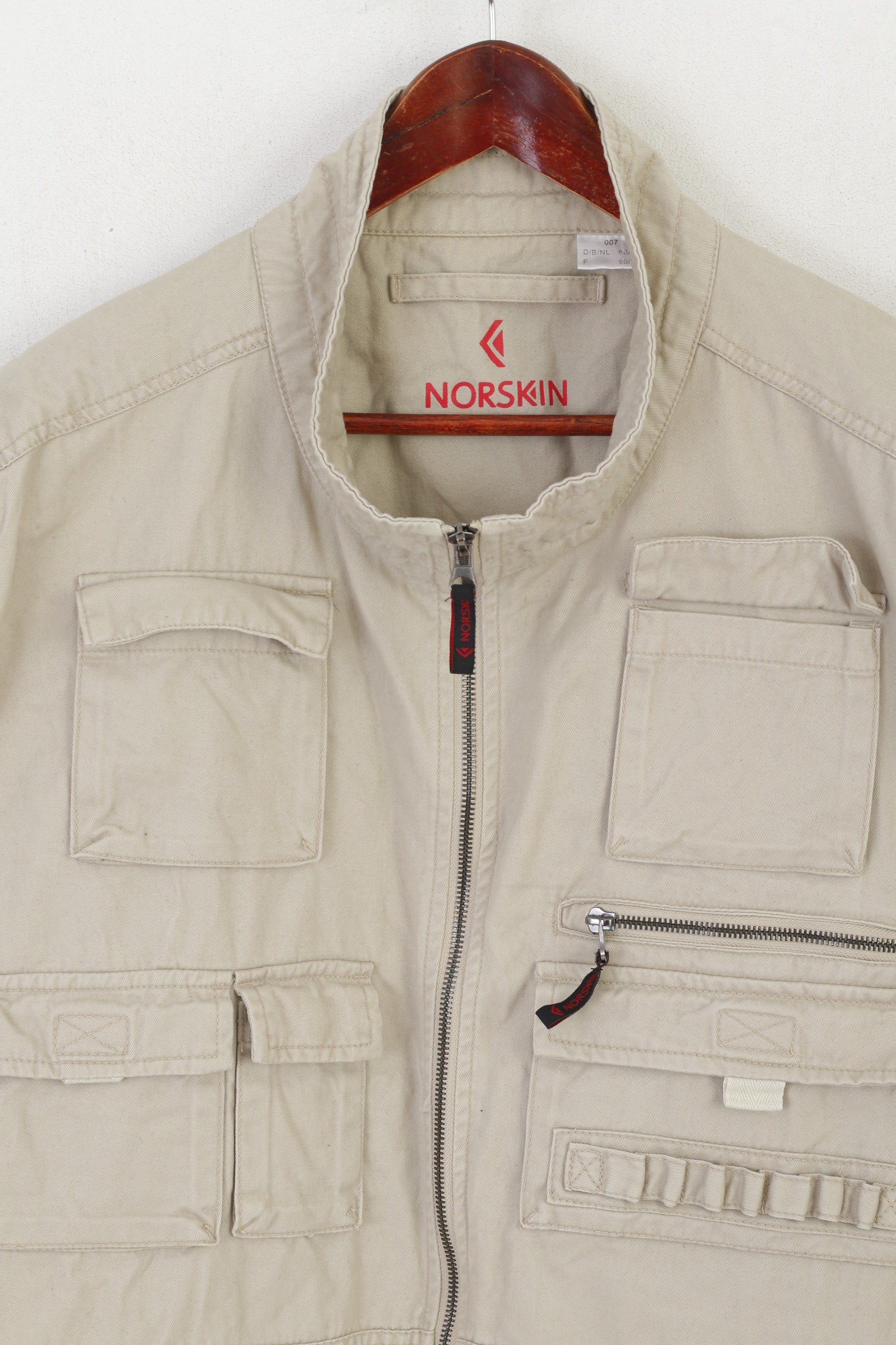 Norskin Men 60/62 XXXL Waistcoat Beige Cotton Fishing Hunting Outdoor Vest
