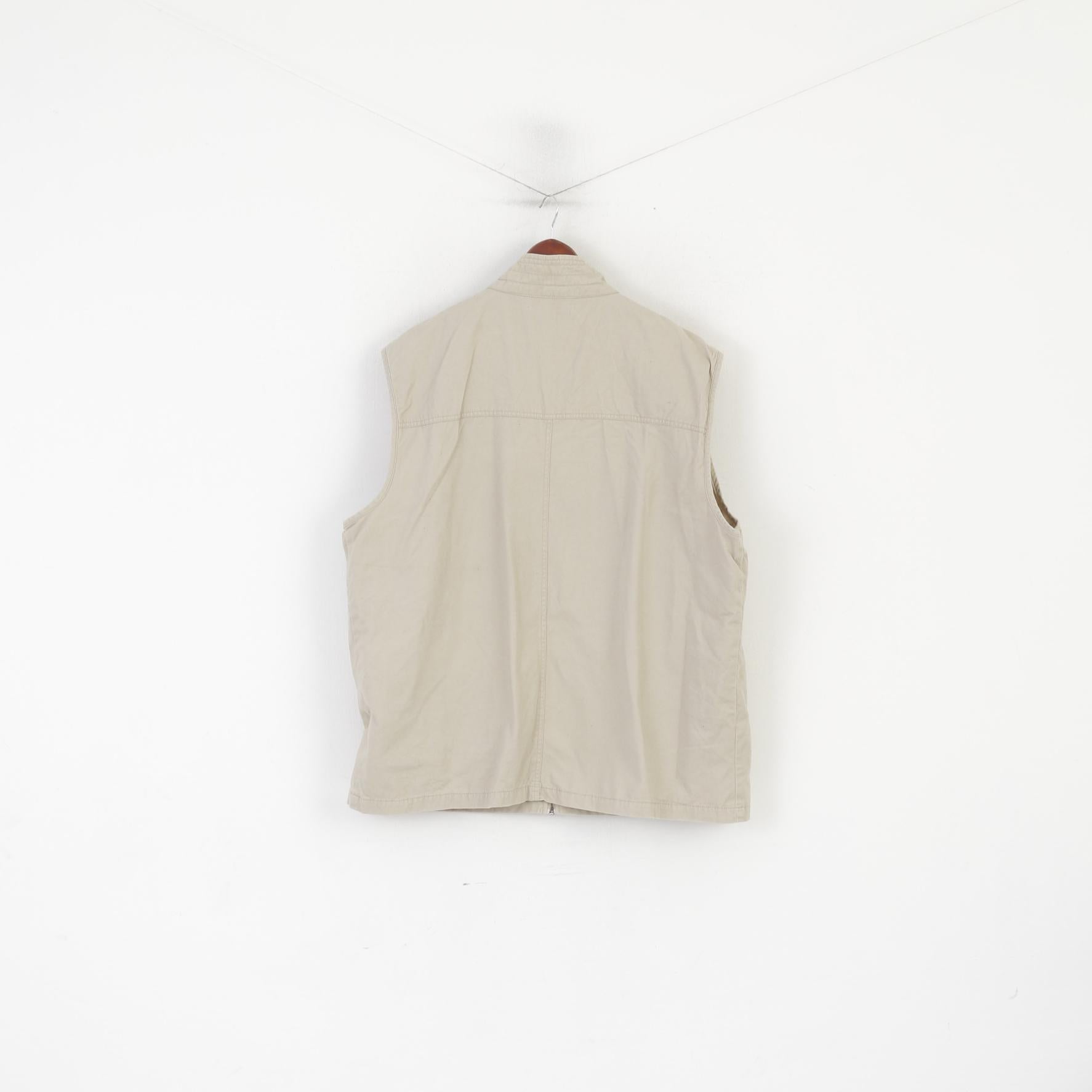 Norskin Men 60/62 XXXL Waistcoat Beige Cotton Fishing Hunting Outdoor Vest