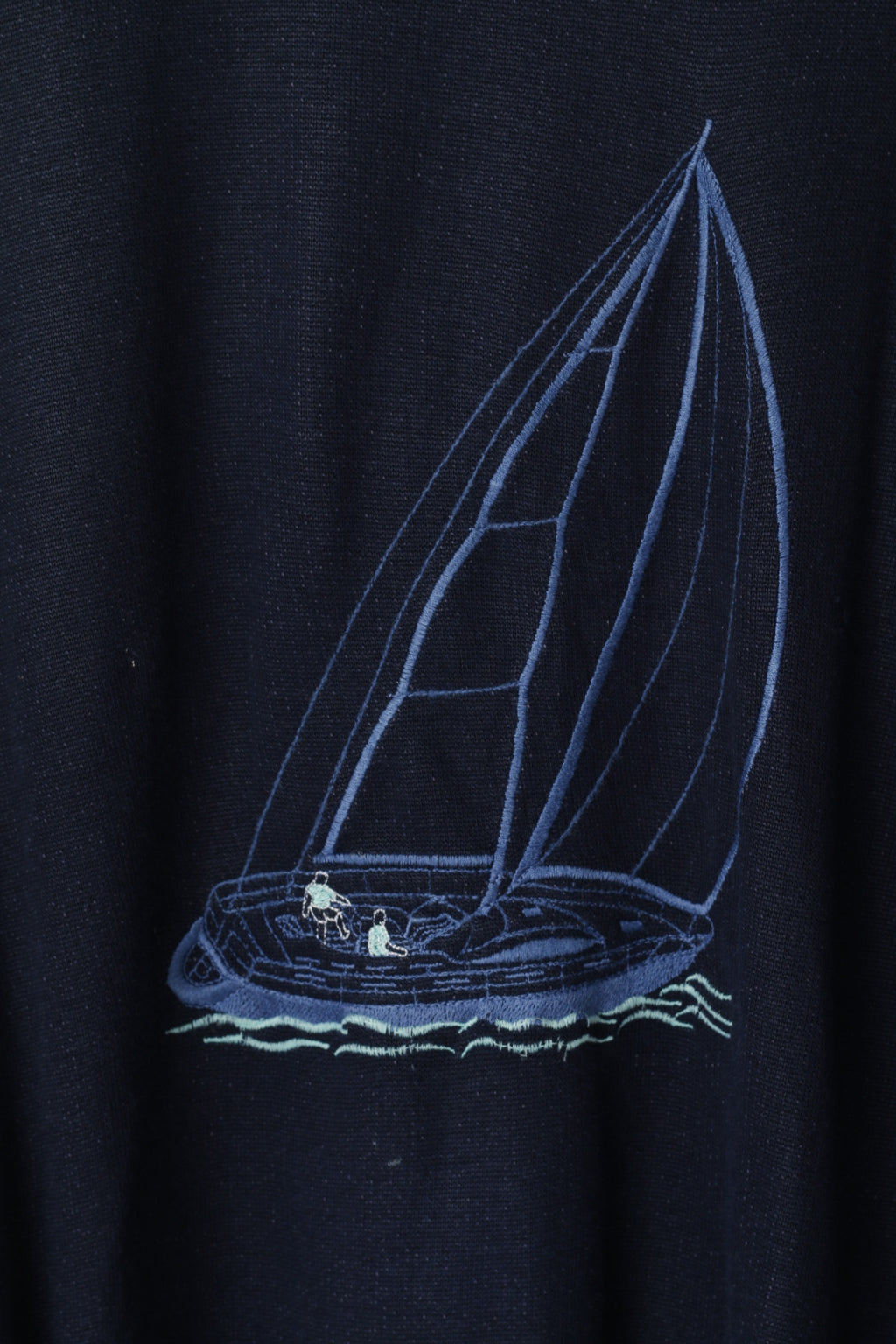 Greenwoods Active Men M Jumper Maglione da vela girocollo ricamato in acrilico blu scuro