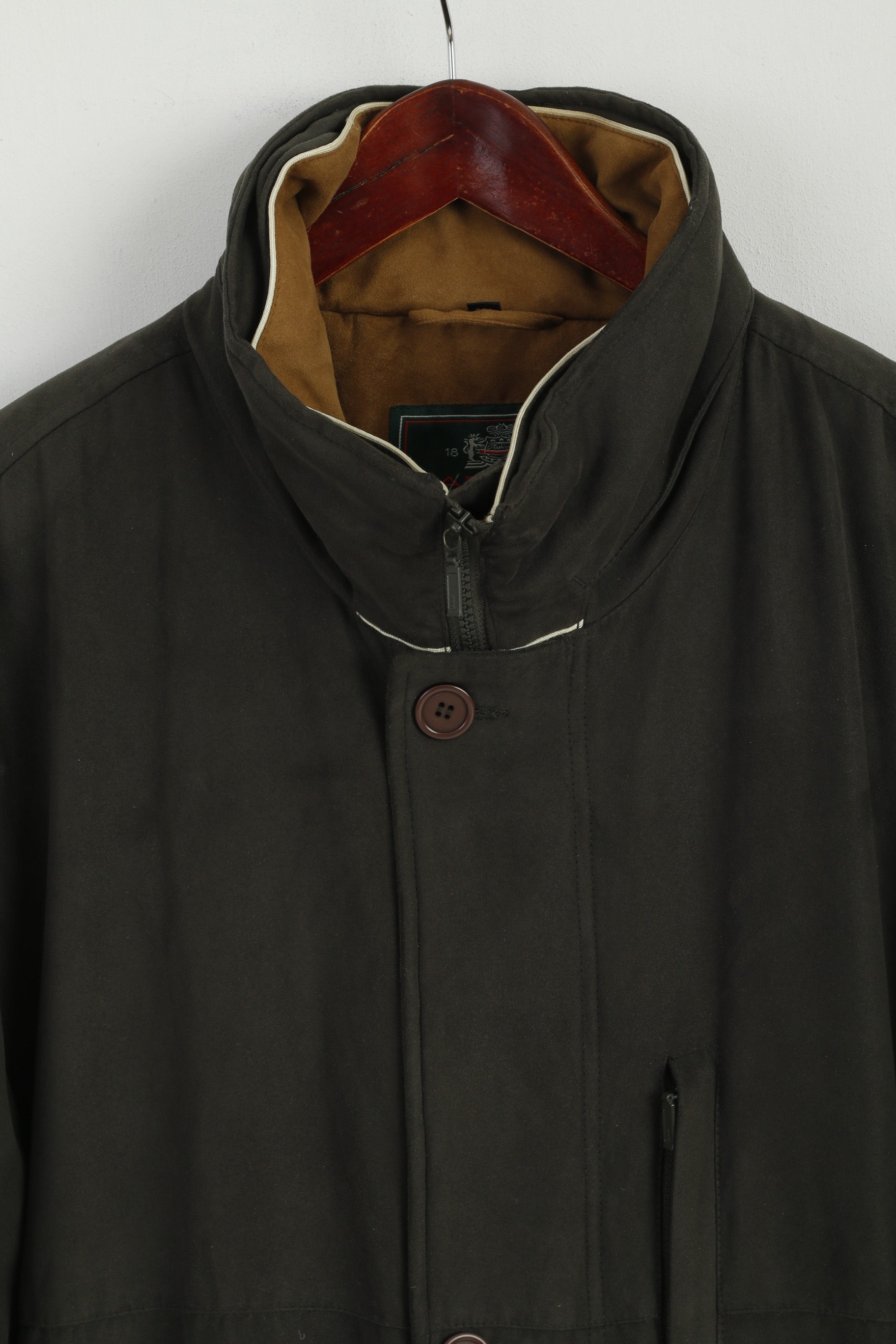 Lapidus Men 58 XXL Jacket Green Velvet Full Zipper Padded Long Soft Coat