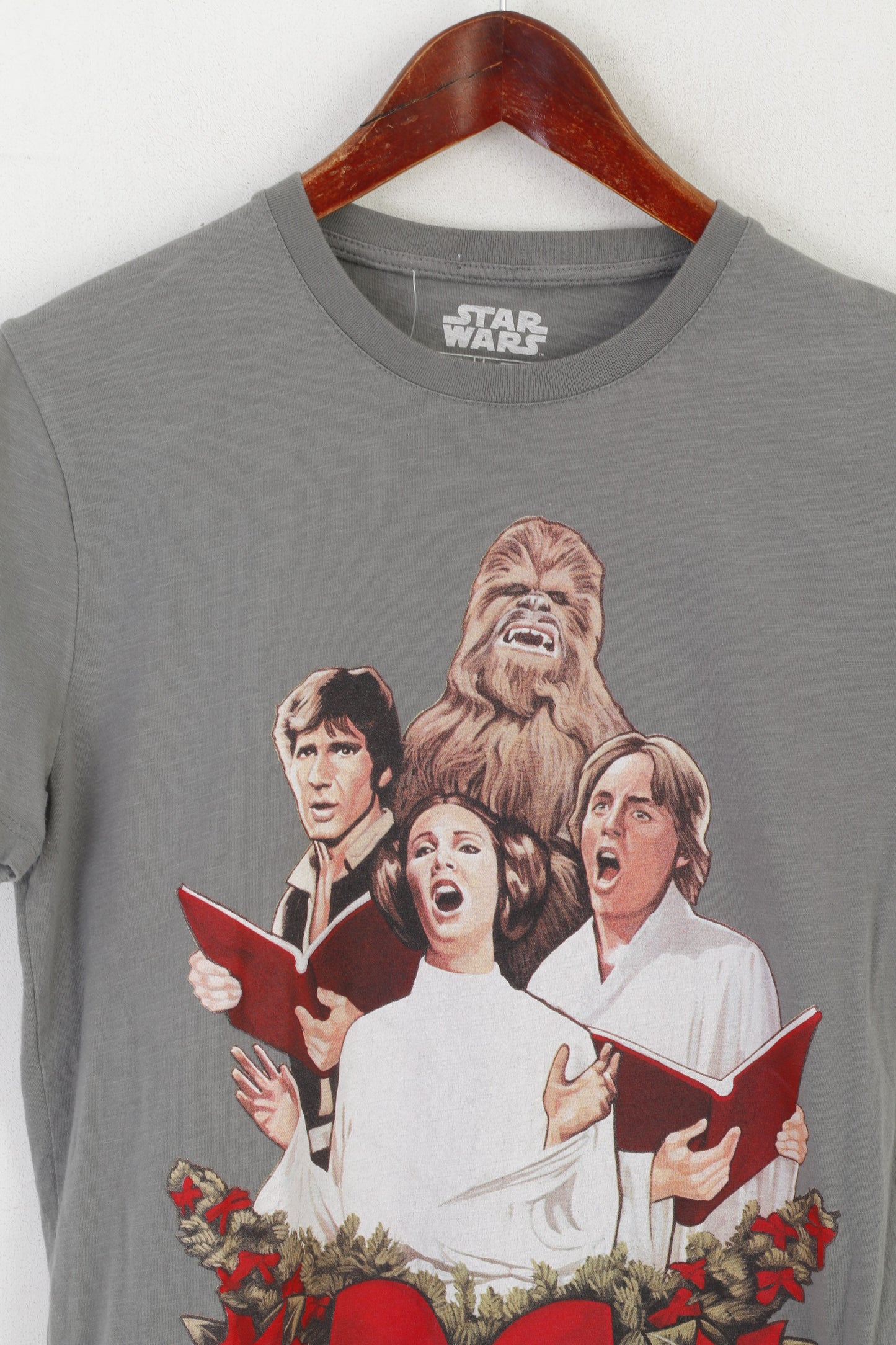 Tu Star Wars Men S Shirt Grey Cotton Graphic Christmas Holidays Top