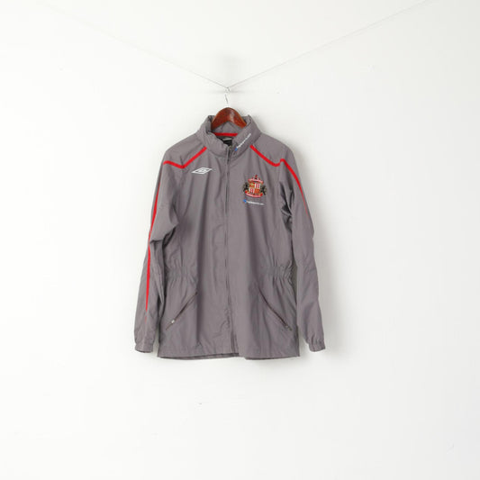 Umbro Sunderland FC Hommes L Veste Gris Fermeture Éclair Complète Capuche Cachée Haut Léger