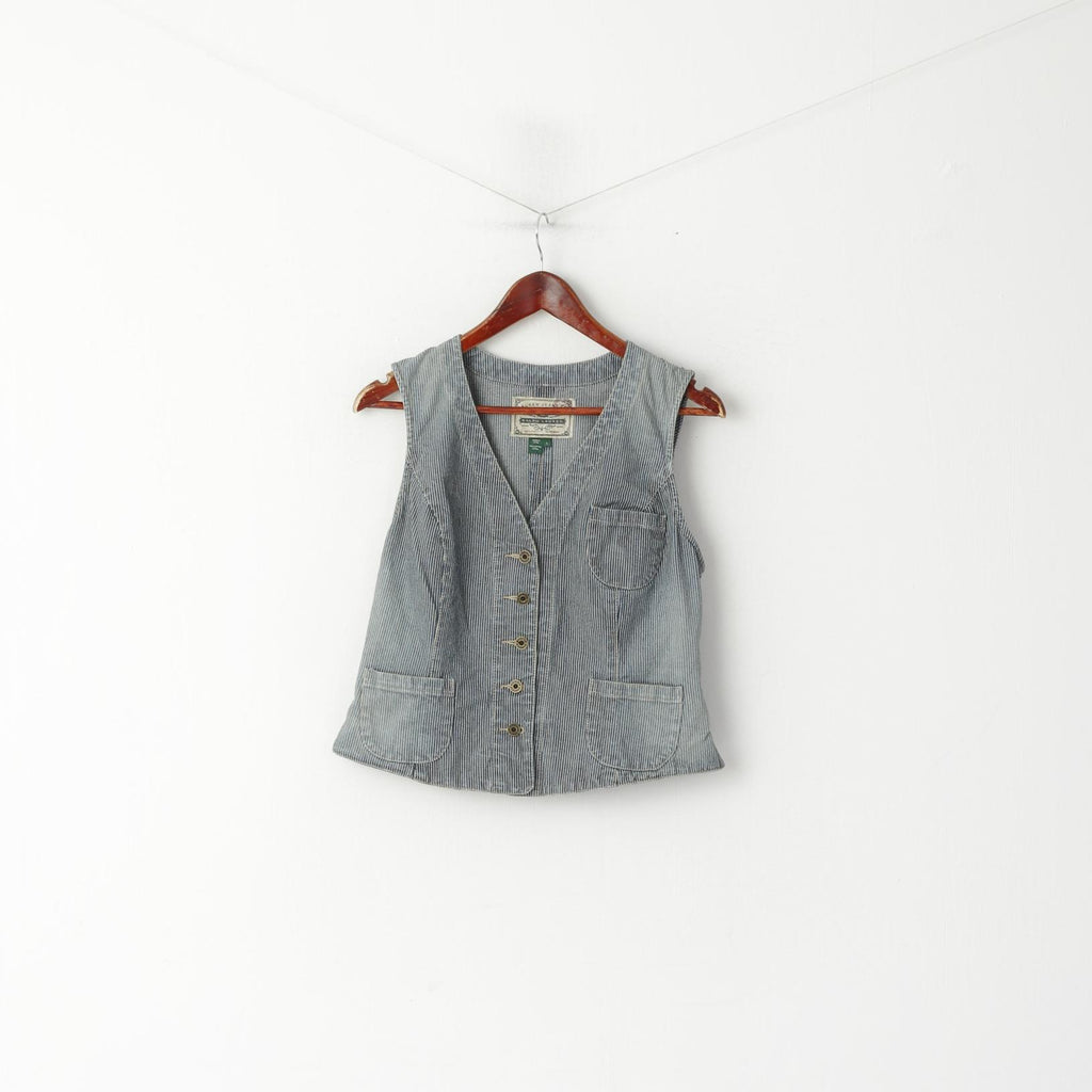 Lauren Jeans Ralph Lauren Donna L (M) Gilet Gilet in cotone sbiadito a righe blu