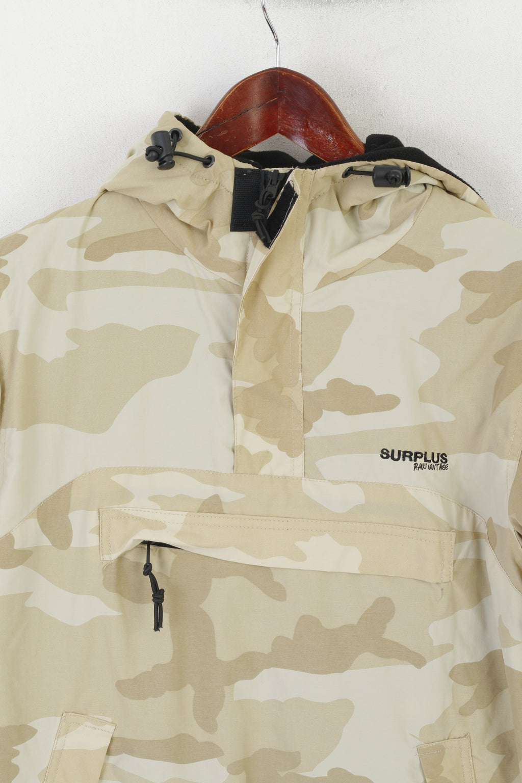 Surplus Women M (S) Jacket Beige Nylon Moro Pullover Windbreaker Raw Vintage Top