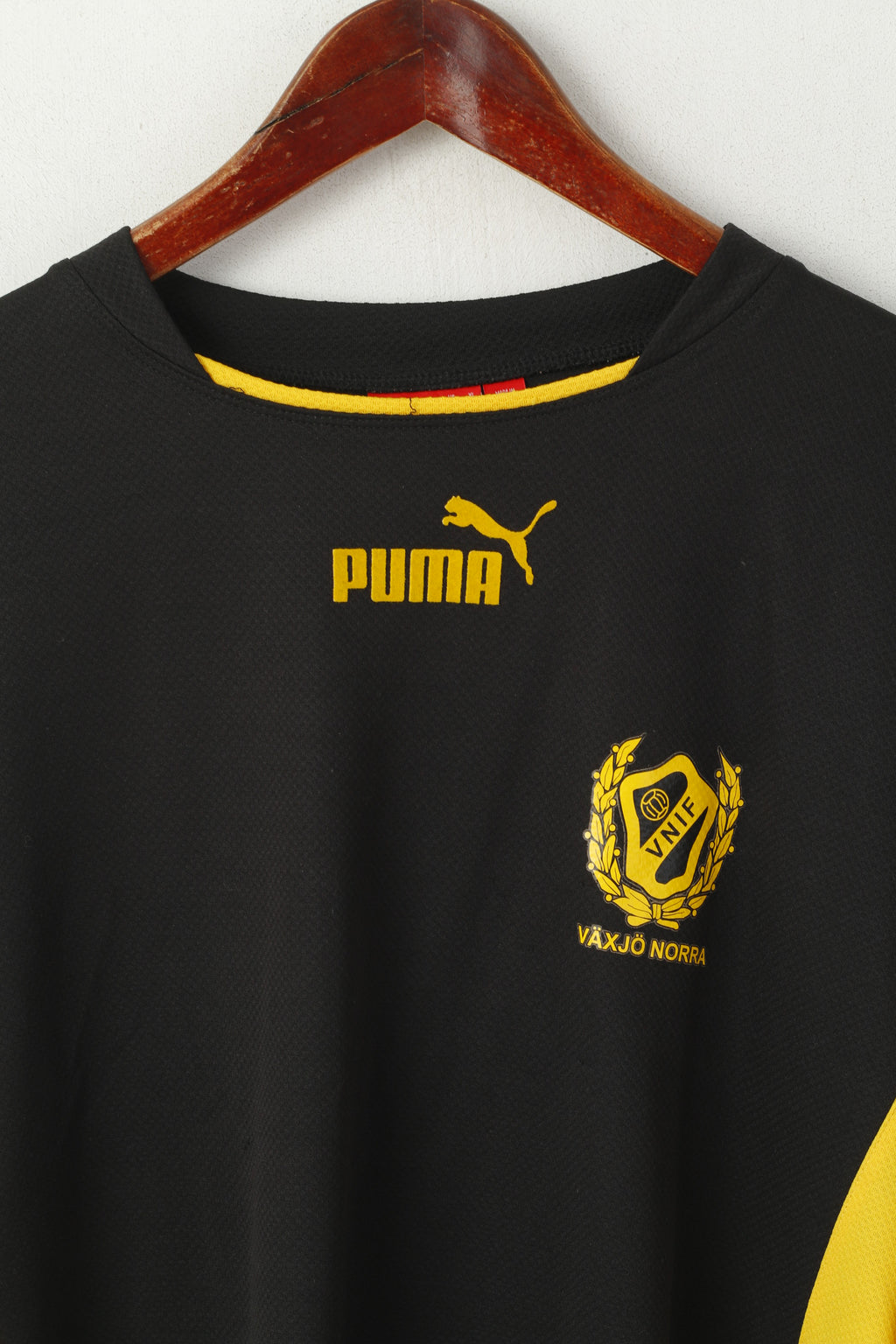 Puma Vaxjo Norra Hommes XL Chemise Noir Football Sportswear Manches Longues Jersey Top