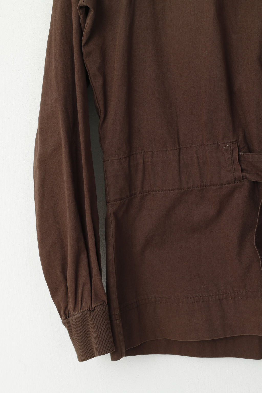 Reebok Classic Women 16 XL Jacket Brown Cotton Full Zipper Belted Stan Up Collar Top