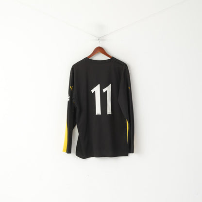 Puma Vaxjo Norra Men XL Shirt Black Football Sportswear Long Sleeve Jersey Top