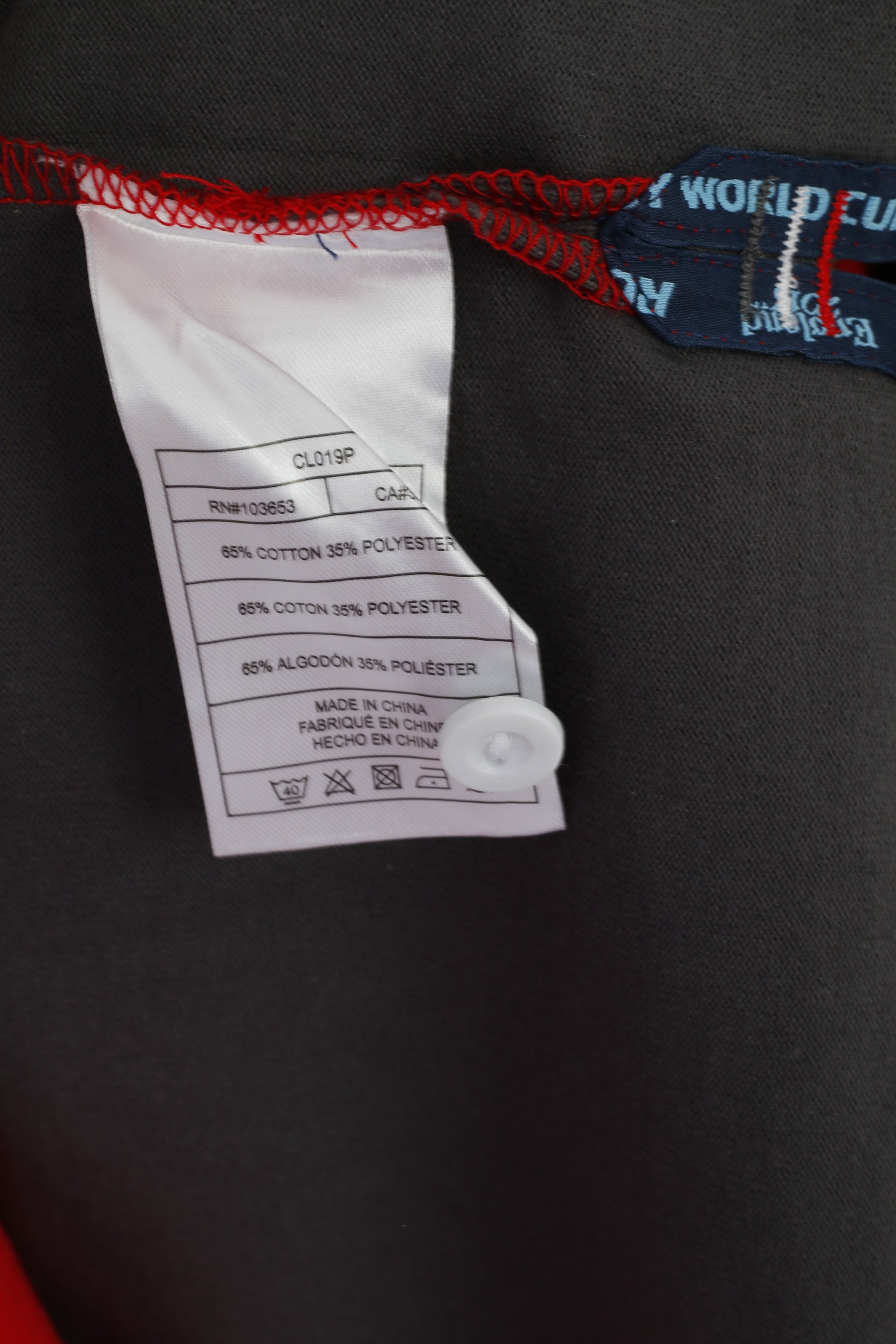 Nouveau Coupe du Monde de Rugby 2015 Hommes M Polo Gris Rouge Coton WRU Harlequin Top