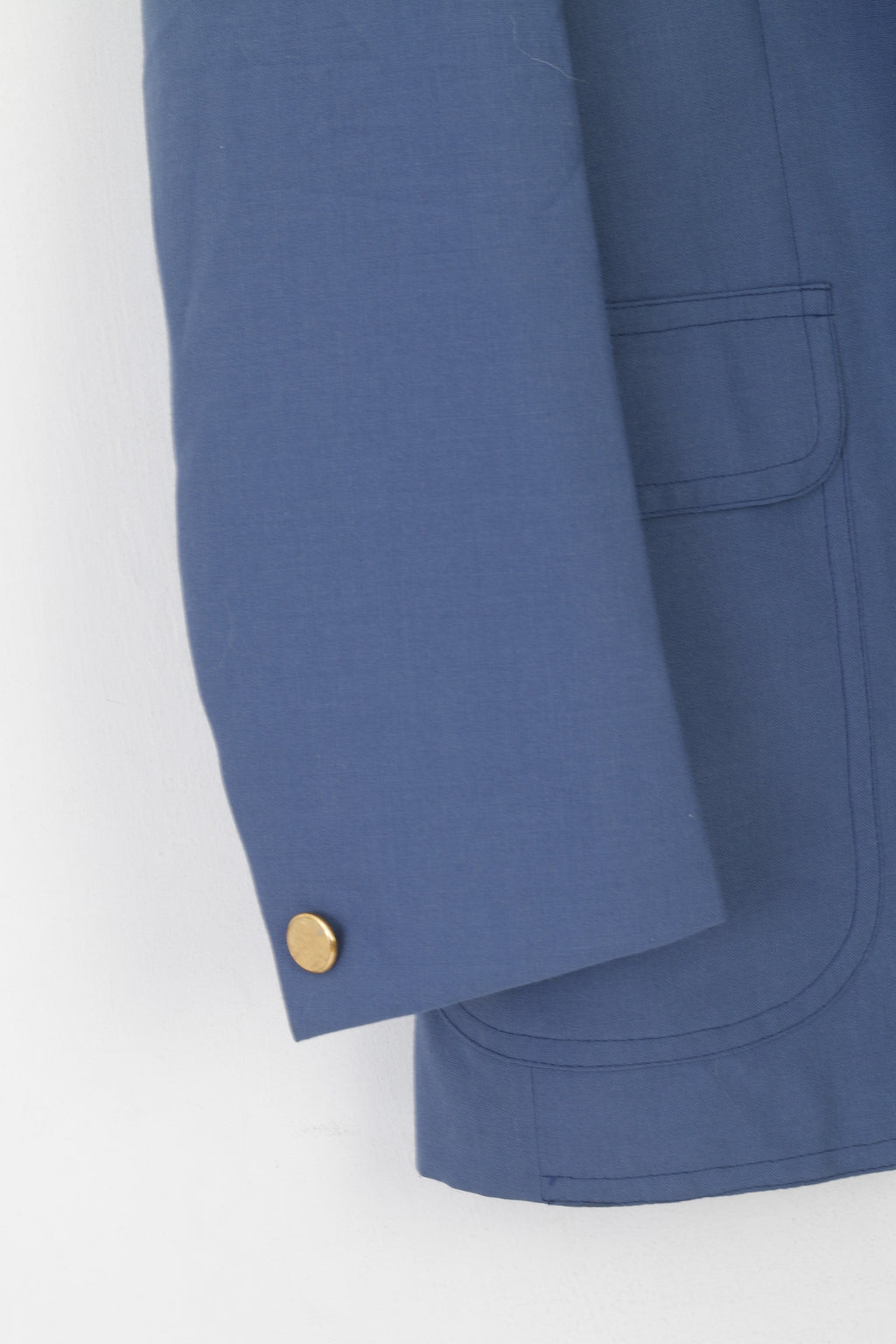 Austin Reed Uomo 38 Blazer lungo in lana blu Giacca vintage anni '70 realizzata in Yugolavia