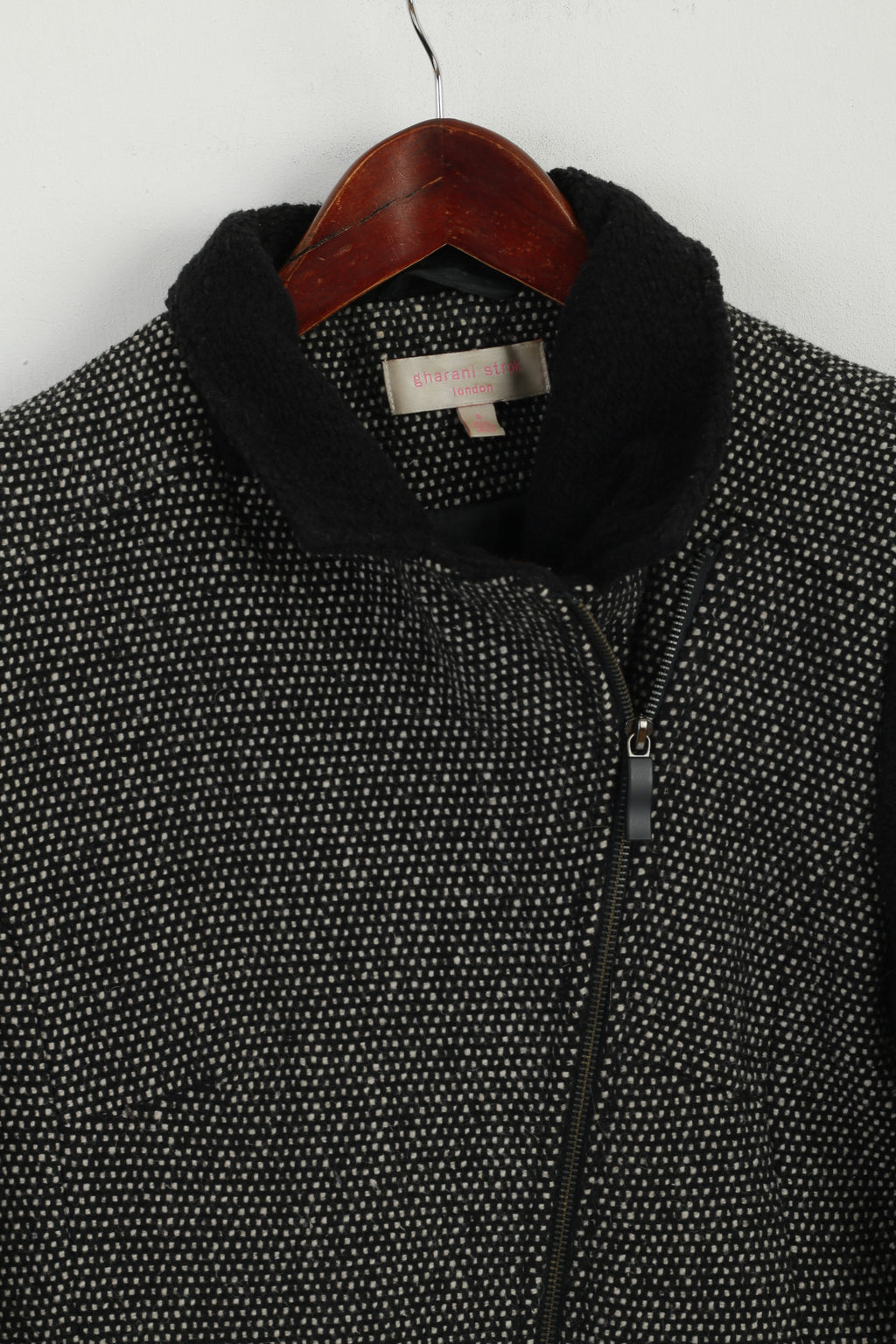 Gharani Strok  London Women S Jacket Black  Zip Up Lined Biker Style Top