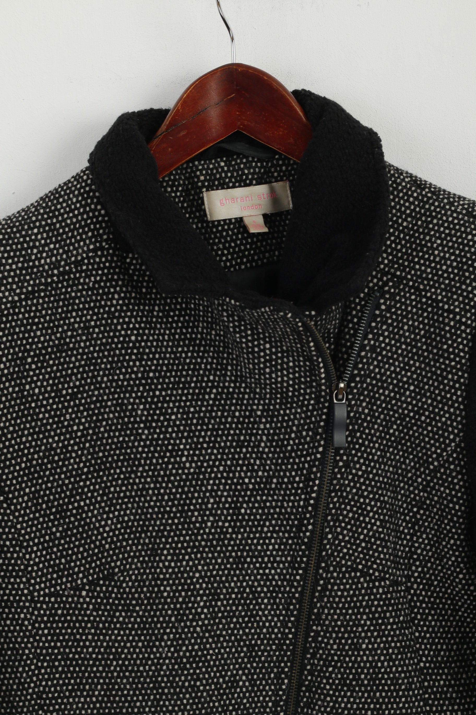 Gharani Strok  London Women S Jacket Black  Zip Up Lined Biker Style Top