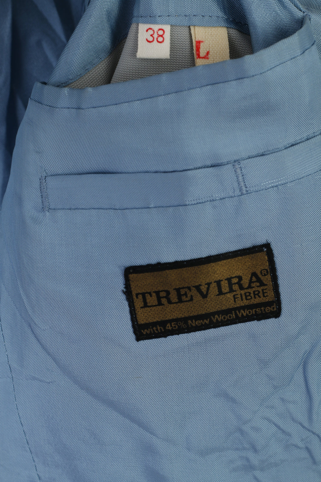 Austin Reed Uomo 38 Blazer lungo in lana blu Giacca vintage anni '70 realizzata in Yugolavia