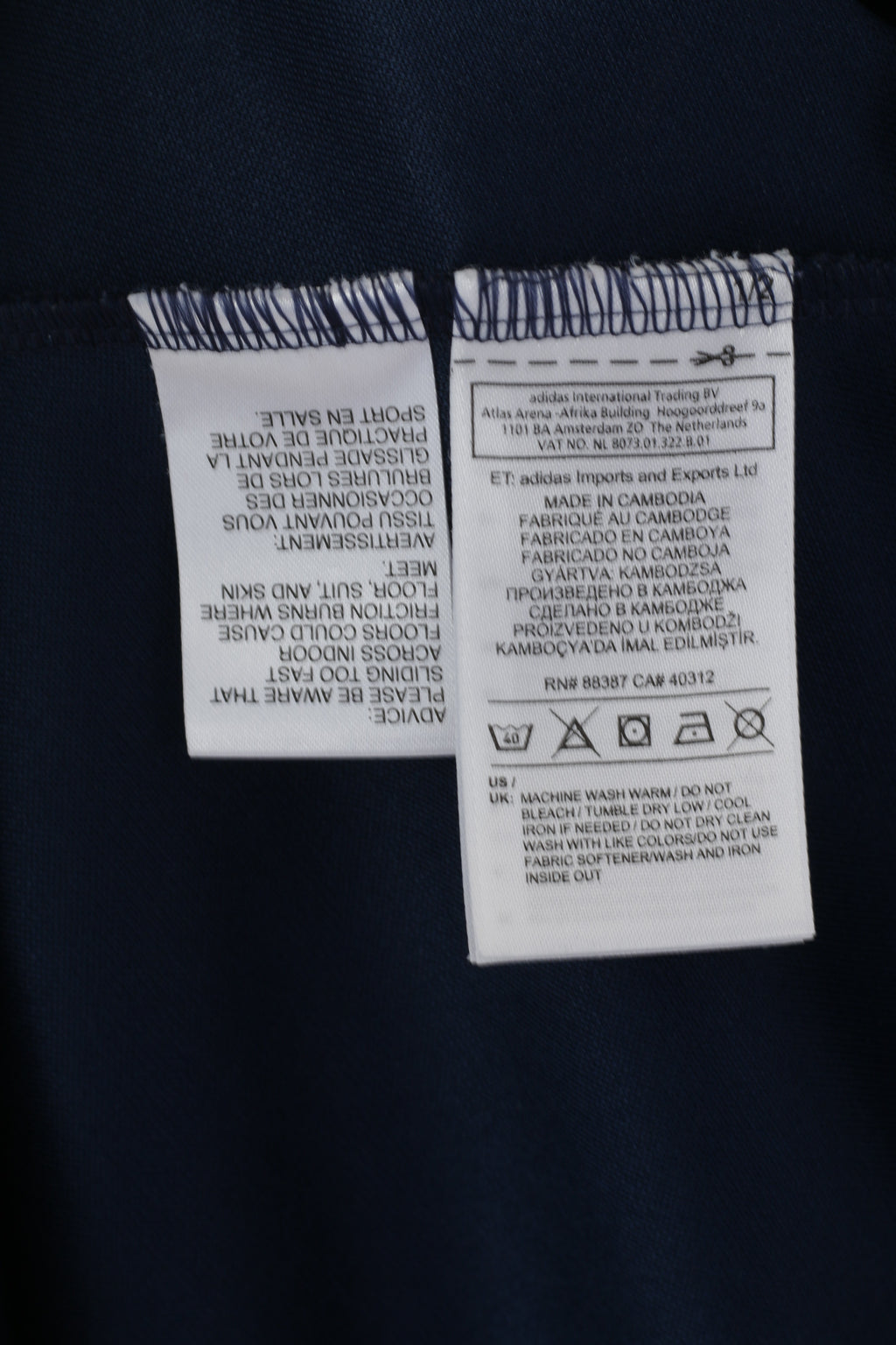 Adidas Youth 176 15-16 Age Shirt Navy Activewear Long Sleeve Climacool Top