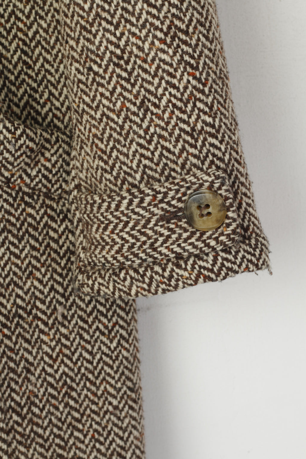 Replay Cappotto Donna XL (L) Marrone Lana Spinato Doppio Petto Vintage