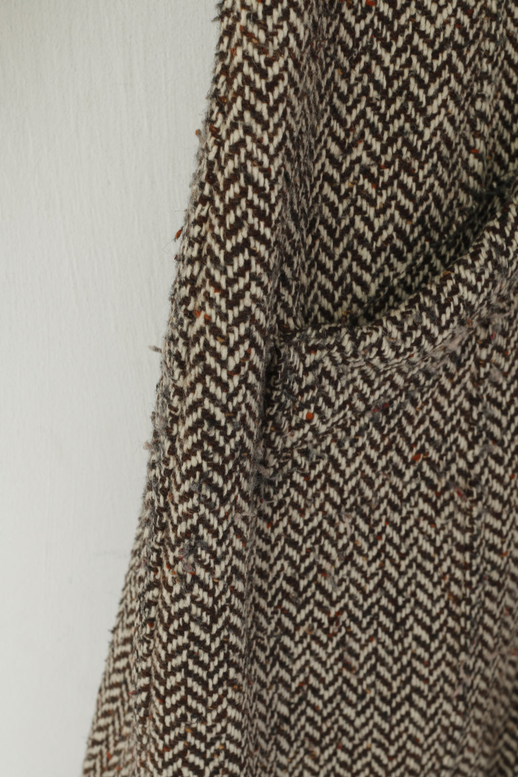 Replay Cappotto Donna XL (L) Marrone Lana Spinato Doppio Petto Vintage